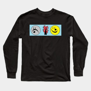 Bass Guitar Clef smiley and sad By LowEndGraphics Long Sleeve T-Shirt